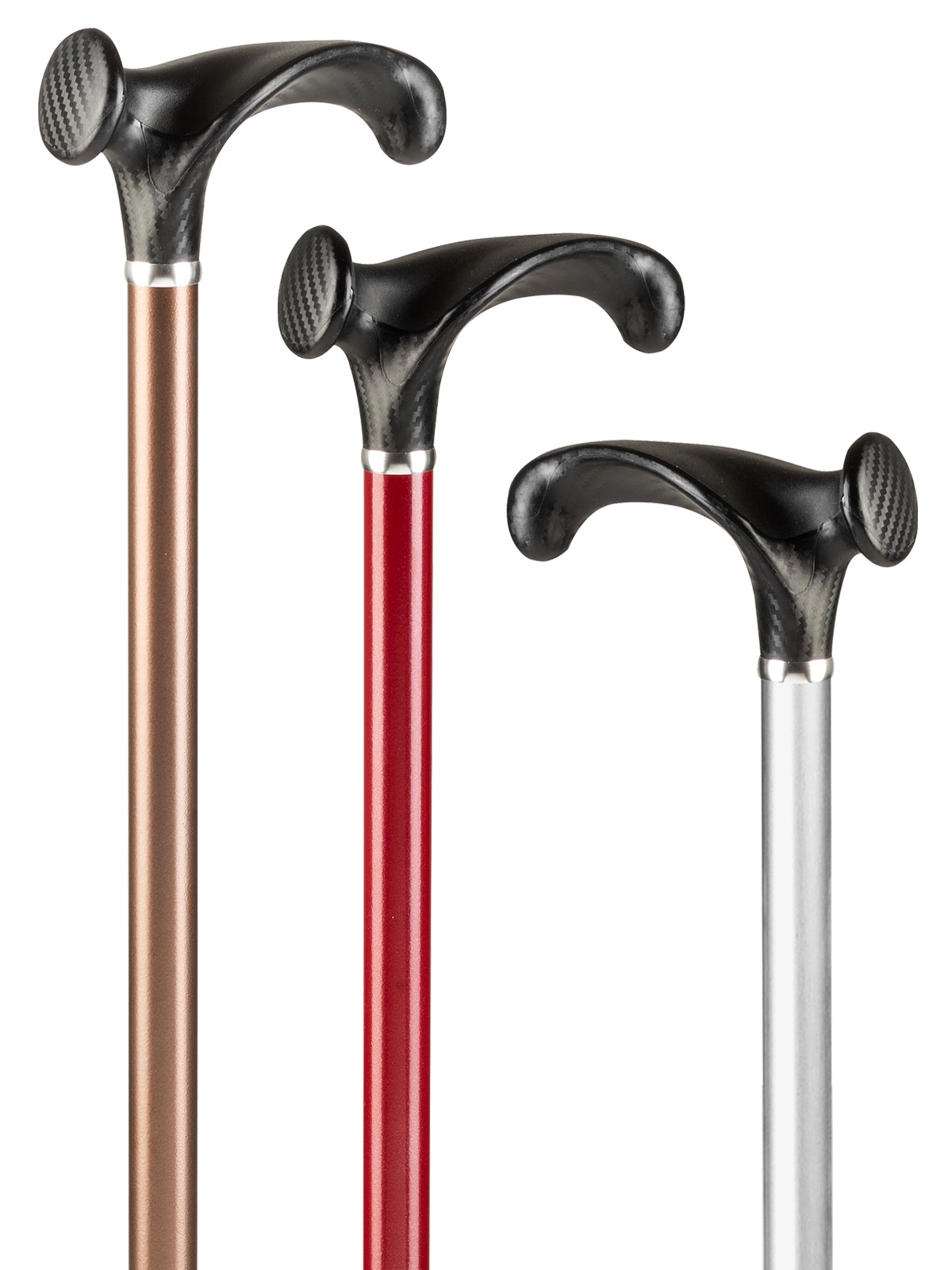 carbon-look cane with anatomical grip